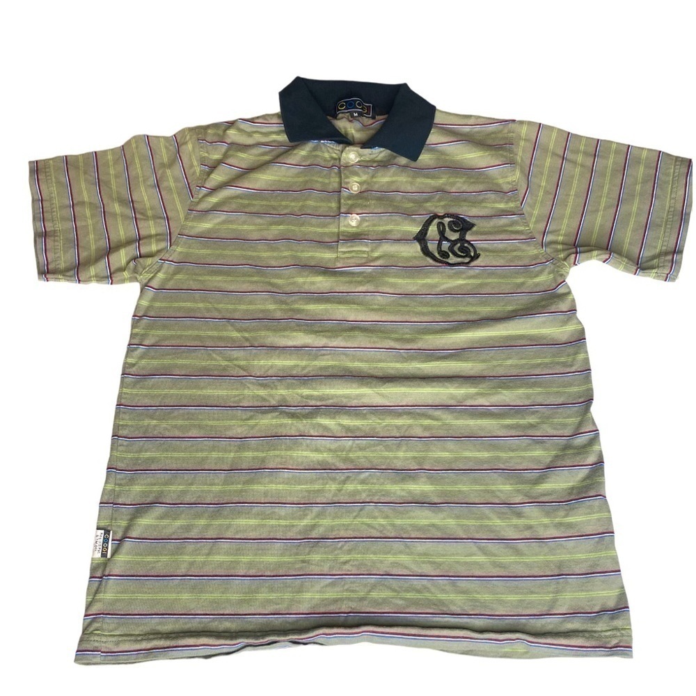 COOGI STRIPED MENS COLLARED SHORT SLEEVE‎ SHIRT SIZE MEDIUM